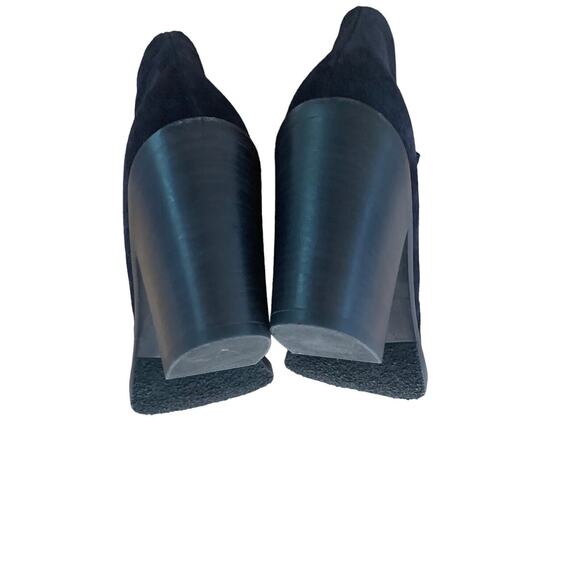 AQUITALIA Suede Chelsea Boots Ankle Size 10 Heels Italy Blue - Picture 5 of 9